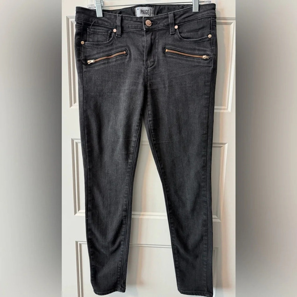 Paige Indio Zip Jeans Size 30, Steel Grey - Picture 2 of 5